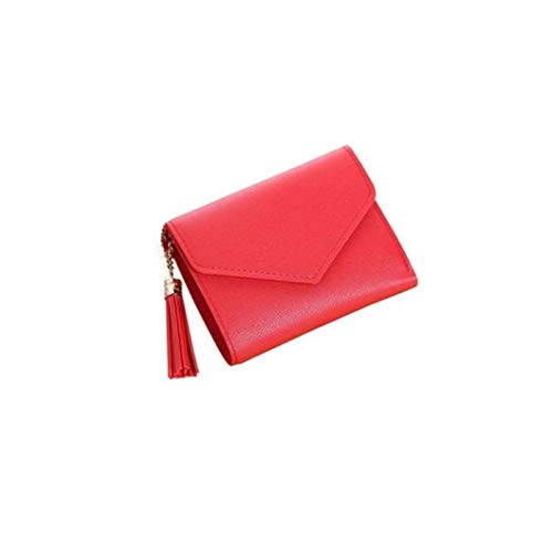 jonam Geldbörse für Damen Frauen Short Wallet Geldbörse Kartenhalter Multi-Card Position Female Wallet (Color : Red) von jonam