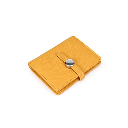 jonam Geldbörse für Damen Frauen-echtes Leder-Geldbeutel weiblichenRindWalletsLadyKleineMünzfachKartenhalter MiniGeldbeutel Tragbare (Color : Yellow) von jonam