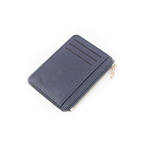 jonam Geldbörse für Damen Frauenkartenhalter Pu. Leder-Unisex-Reißverschluss-Visitenkarten-Kastenkredit-Mini-Karten-Tasche (Color : Blue) von jonam