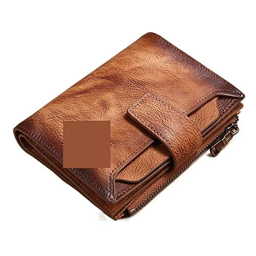 jonam Geldbörse für Damen Genuine Leather Men Wallet Coin Purse Small Card Holder Male Wallet Pocket Short Wallet (Color : MBQ3837BHZ) von jonam
