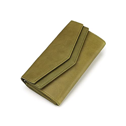 jonam Geldbörse für Damen Großkapazität Leder Brieftasche, Frauen Münzbörse, Kupplung der Dame, Brieftasche, Karteninhaber (Color : Green) von jonam