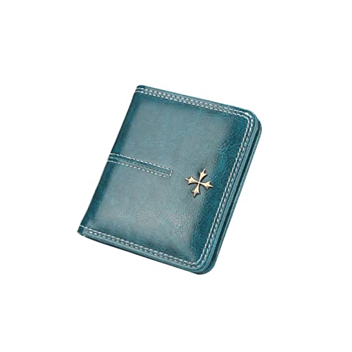 jonam Geldbörse für Damen Heißer Kurzfrauen Geldbörse Kleine Münze Leder Geldbörse Kartenhalterung Design (Color : Blue) von jonam