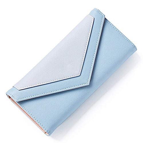 jonam Geldbörse für Damen Hülle Brieftasche Frauen Marke Weibliche Brieftasche Kartenhalter Telefon Münze Tasche Damen Geldbörse (Color : Blue) von jonam