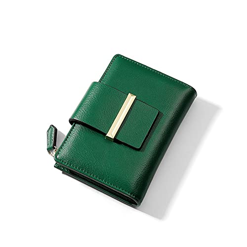 jonam Geldbörse für Damen Kleine Brieftasche Frauen Kartenhalter Zipper Münze Geldbörse weich PU. Lederdamen Brieftasche kurz (Color : Green) von jonam