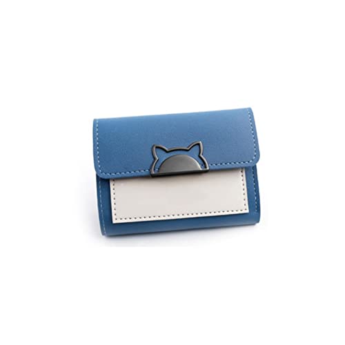 jonam Geldbörse für Damen Kleine Brieftasche Weibliche Kurze Faltbare Persönlichkeit Student Nette Mini Mode Brieftaschen für Frauen Geldbörsen (Color : Blue) von jonam