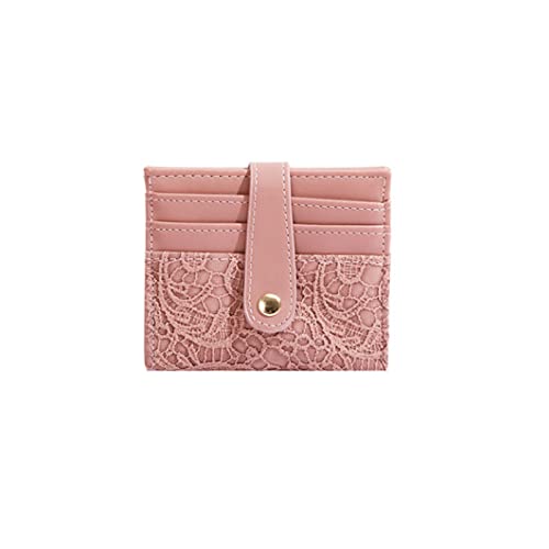 jonam Geldbörse für Damen Kleine Brieftasche weibliche Kurze koreanische einfache Retro faltende Schnalle Multi-Card Position kompakte kartenbeutel münzgeldbeutel (Color : Pink) von jonam