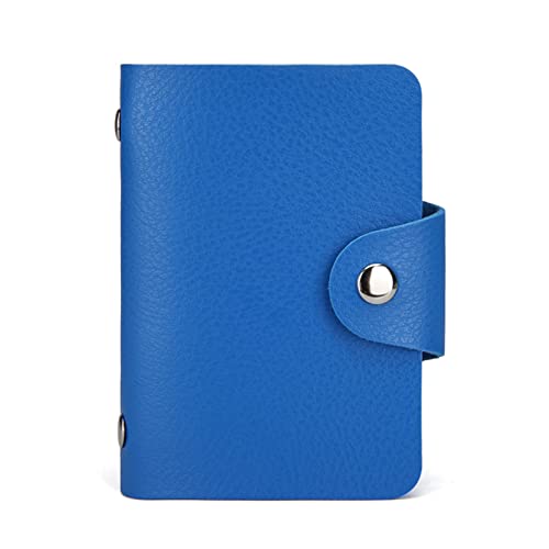 jonam Geldbörse für Damen Leather 24 Slots Bits Business Card Bag Card Case Men Women ID Holders Bank Credit Card Organizer Bags Passport Card Wallet (Color : Blue) von jonam