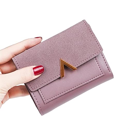 jonam Geldbörse für Damen Leather Women Wallets Hasp Lady Moneybags Zipper Coin Purse Woman Envelope Wallet Money Cards ID Holder Bags Purses Pocket (Color : Pink) von jonam