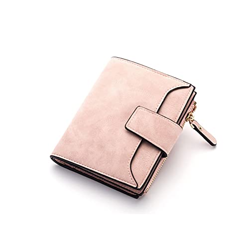jonam Geldbörse für Damen Leder Damen Brieftasche Schnalle Münze Geldbörse Damen Wallet Kartenhalter Brieftasche Brieftasche (Color : Pink) von jonam