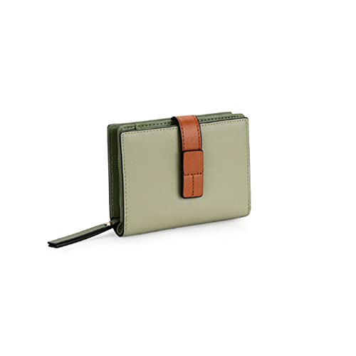 jonam Geldbörse für Damen Leder Frauen Brieftasche Haspe Kleine Münztasche Geldbörse Frauen Brieftaschen Kartenhalter Brieftaschen Designer Geldbörse (Color : Green) von jonam