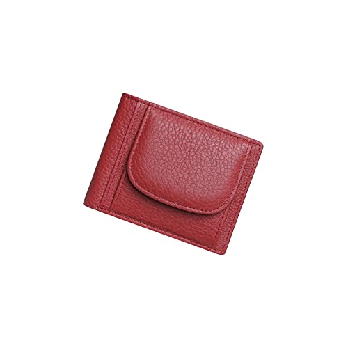 jonam Geldbörse für Damen Leder Frauen Geldbörsen mit Münztasche Vintage Geldbörsenfunktion Rot Echtes Leder Brieftasche mit Kartenhalter von jonam
