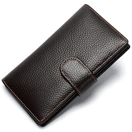 jonam Geldbörse für Damen Luxury Brand Genuine Leather Men Wallet Male Long Clutch Lady Walet Money Bag Men Coin Purse Card Holder von jonam