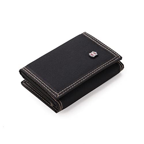jonam Geldbörse für Damen Men 3-fold Coin Purse Solid Color Canvas Wallet with Card Pack (Color : Black) von jonam