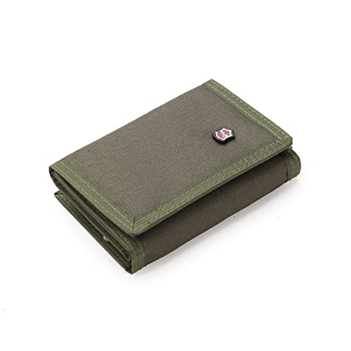jonam Geldbörse für Damen Men 3-fold Coin Purse Solid Color Canvas Wallet with Card Pack (Color : Green) von jonam