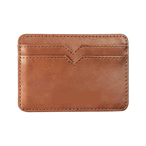 jonam Geldbörse für Damen MenWallet Small Leather Magic Wallet with Coin Purse Men Mini Wallet Money Bag Credit Card Clip Clip Cash Wallet (Color : Auburn) von jonam