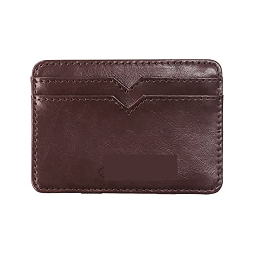 jonam Geldbörse für Damen MenWallet Small Leather Magic Wallet with Coin Purse Men Mini Wallet Money Bag Credit Card Clip Clip Cash Wallet (Color : Coffee) von jonam