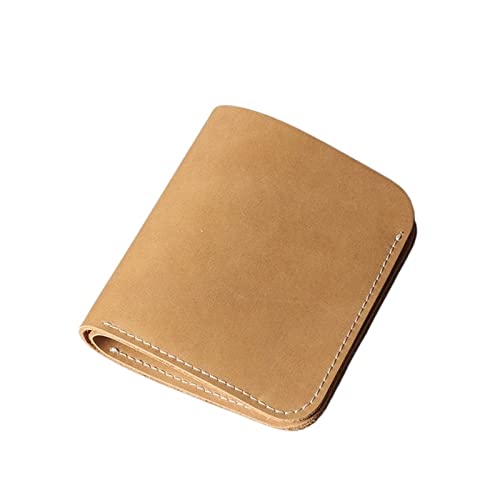 jonam Geldbörse für Damen Minimalist Handmade Genuine Leather Wallet Men Bifold 4 Card Holder Leather Wallet for Men Slim Small Wallet Genuine Leather (Color : Auburn) von jonam