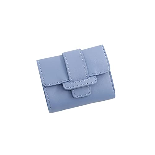 jonam Geldbörse für Damen Mode Frauen Brieftasche Leder Klein Designer Weibliche Geld Geldbörsen Mini Kartenhalter Damen Geld Taschen Kupplung Kurze Brieftaschen (Color : Blue) von jonam