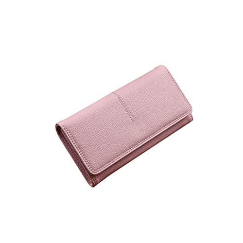jonam Geldbörse für Damen Mode Lange weibliche Brieftasche Einfache Mode Schnalle Damen Große Kapazität Clutch Brieftasche Designer Geldbörsen Geldbörsen (Color : Pink) von jonam