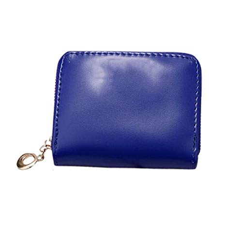 jonam Geldbörse für Damen Mode Leder Frauen Geldbörse Tasche Damen Clutch Brieftasche Frauen Kurze Kartenhalter Nette Mädchen Casual Brieftasche (Color : Blue) von jonam