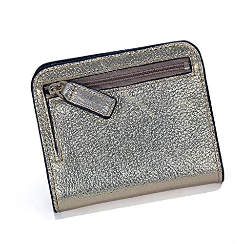 jonam Geldbörse für Damen Mode Split Leder Lady Wallet Mini Wallet Dame Kleine Leder Brieftasche mit Münztasche (Color : Gold) von jonam
