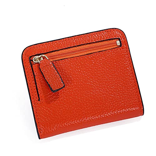 jonam Geldbörse für Damen Mode Split Leder Lady Wallet Mini Wallet Dame Kleine Leder Brieftasche mit Münztasche (Color : Orange) von jonam