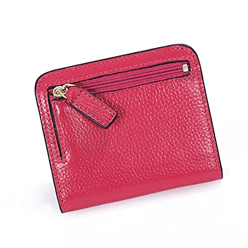 jonam Geldbörse für Damen Mode Split Leder Lady Wallet Mini Wallet Dame Kleine Leder Brieftasche mit Münztasche (Color : Rose) von jonam