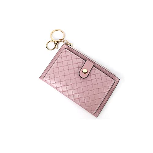 jonam Geldbörse für Damen Mode Weave Frauen Geldbörse Leder Münze Geldbörse Geld Clip Brieftasche Kupplungskarte Tasche Halter (Color : Pink) von jonam