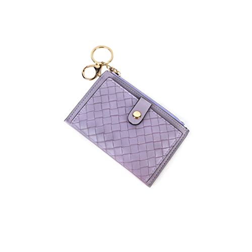 jonam Geldbörse für Damen Mode Weave Frauen Geldbörse Leder Münze Geldbörse Geld Clip Brieftasche Kupplungskarte Tasche Halter (Color : Purple) von jonam