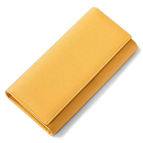 jonam Geldbörse für Damen Neue Entwurfs-Frauen-Mappen-große Kapazitäts-Kartenhalter-Geldbeutel Weibliche Wallet (Color : Yellow) von jonam