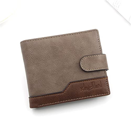 jonam Geldbörse für Damen New Wallet Leather Wallet Menshort Wallet Retro Multi-Card Short Wallet Multifunctional Waterproof Wallet (Color : 1COFFEE) von jonam
