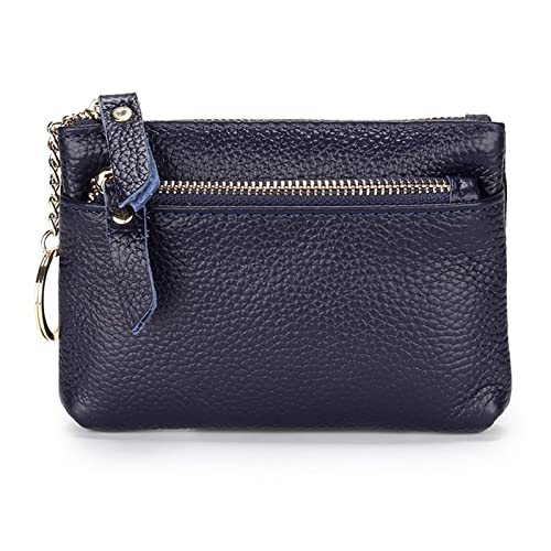 jonam Geldbörse für Damen Pattern Cowhide Leather Wallet Versatile Lady Handbag First Layer Cow Skin Small Women Coin Purse (Color : Blue) von jonam