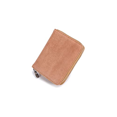 jonam Geldbörse für Damen Reißverschluss Brieftasche Geldbörsen Design Echtes Leder Damen Damen Echtes Leder sicherer Reißverschluss Kreditkarteninhaber (Color : Pink) von jonam