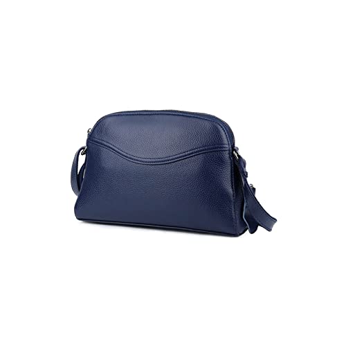 jonam Geldbörse für Damen Rindsleder Frauen Taschen Frauen Leder Messenger Bags Mode Klappe Tasche (Color : Blue) von jonam