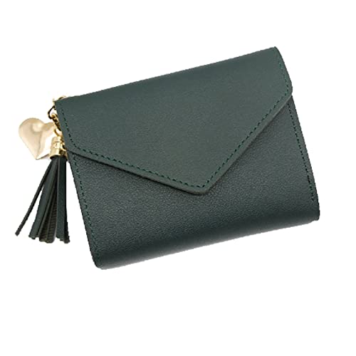 jonam Geldbörse für Damen Short Tassel Wallet Women Fashion Purse Female Mini Wallets New Korean Lovely Purse Female Small Wallet for (Color : Green) von jonam