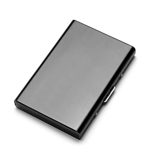 jonam Geldbörse für Damen Silver Credit Card Holder Black Wallets Metal Holders New Unisex Box Business Creative Multi Purses (Color : Black) von jonam