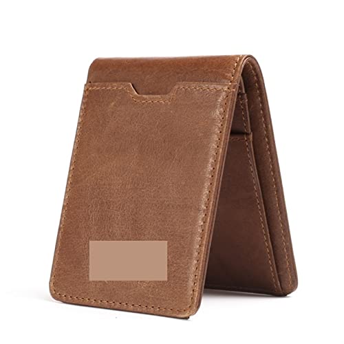 jonam Geldbörse für Damen Slim Leather Credit Card Holder Bifold Front Pocket Wallet with Blocking Business Card Holder Genuine Leather (Color : Bruin) von jonam