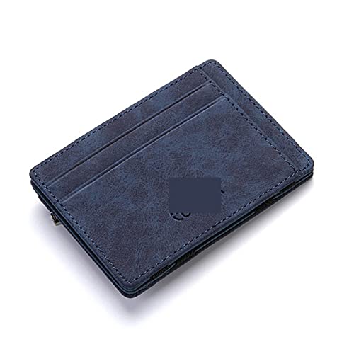 jonam Geldbörse für Damen Ultra Thin Mini Wallet Men Small Wallet Business Leather Magic Wallets Coin Purse Credit Card Holder Wallets (Color : Blue) von jonam
