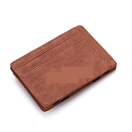 jonam Geldbörse für Damen Ultra Thin Mini Wallet Men Small Wallet Business Leather Magic Wallets Coin Purse Credit Card Holder Wallets (Color : Coffee) von jonam