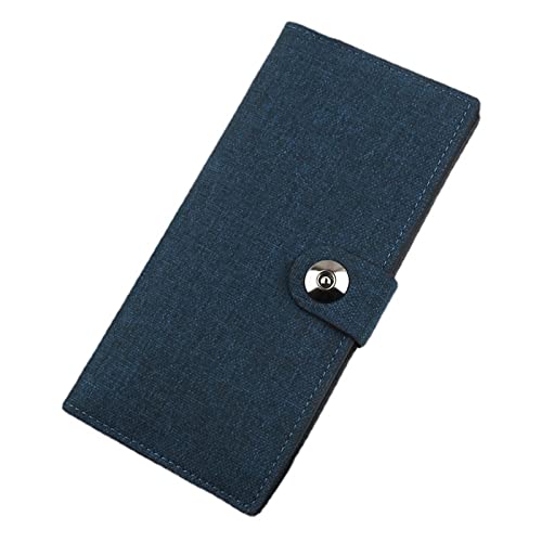 jonam Geldbörse für Damen Wallet Canvas Card Holder Magnetic Buckle Multifunctional Business Clutch Purse (Color : Blue) von jonam