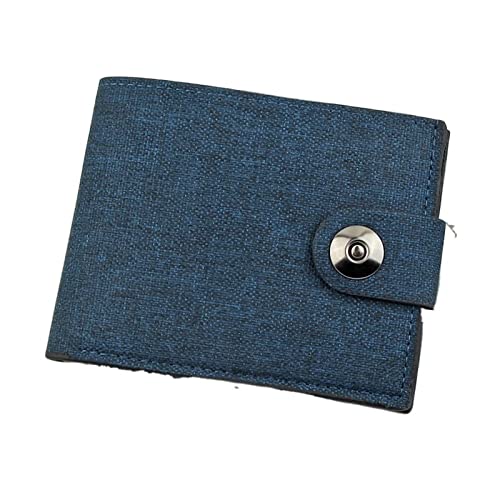 jonam Geldbörse für Damen Wallet for Men Canvas Fold Short Purse Leisure Portable Coin Money Clip Card Holder Luxury Wallets Photo Bag for Men (Color : Blue) von jonam