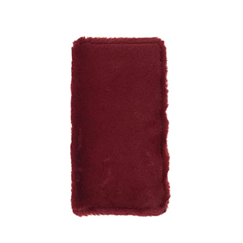 jonam Geldbörse für Damen Women Long Leather Wallets Winter Plush Zipper Purses Cellphone Money Card Holders Large Capacity Female Handbags Clutch (Color : Wine Red) von jonam