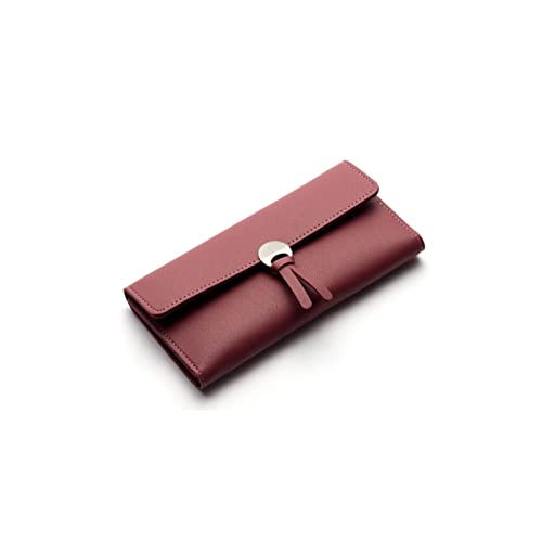 jonam Geldbörse für Damen Womens Brieftaschen Frauen Mode Leder Brieftasche Freizeit Clutch Damen Tasche Lange Geldbörsen Handtaschen Organizer (Color : Red) von jonam