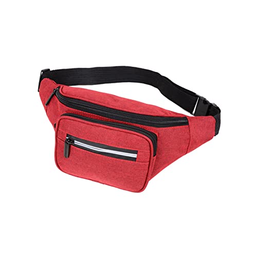 jonam Gürteltasche Casual Herren Brust Pack Outdoor Sports Laufende Taille Tasche Multifunktionale Handy-Taille Tasche(Color:Red) von jonam