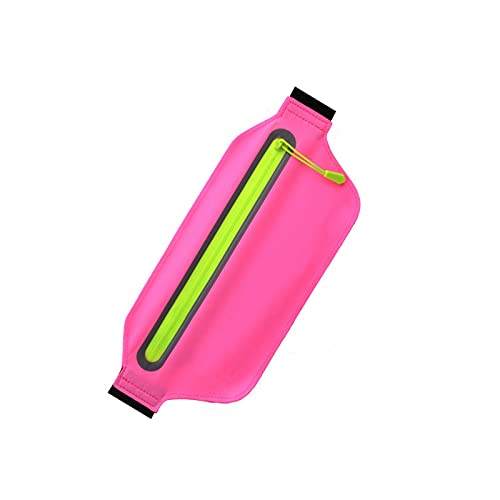 jonam Gürteltasche Dünne Taille Tasche Frauen Fanny Pack Männer Geld Gürtel Bum Bag Outdoor Handy Hüfttasche mit Kopfhörer Loch Multifunktions-Fitnessstudio(Color:Pink) von jonam