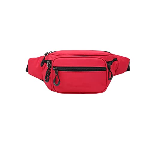 jonam Gürteltasche Erwachsene Taille Tasche Multifunktionale Brusttasche Damen Sporttasche Männer Laufasche Tragbare Brieftasche(Color:Red) von jonam