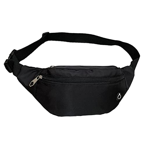 jonam Gürteltasche Erwachsene Unisex Casual Taille Tasche Mehrzweck Große Kapazität Brustpackung Sport Fanny Bum Bag(Color:Black) von jonam