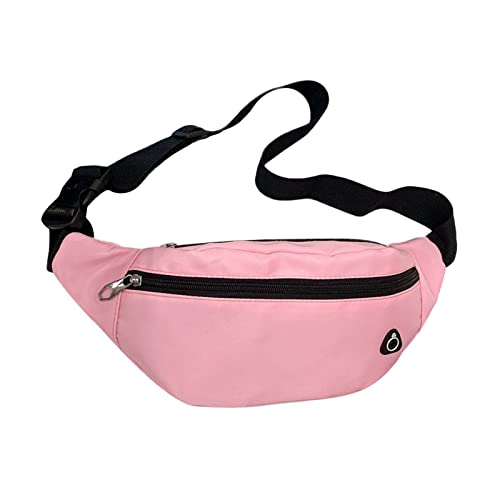 jonam Gürteltasche Erwachsene Unisex Casual Taille Tasche Mehrzweck Große Kapazität Brustpackung Sport Fanny Bum Bag(Color:Pink) von jonam