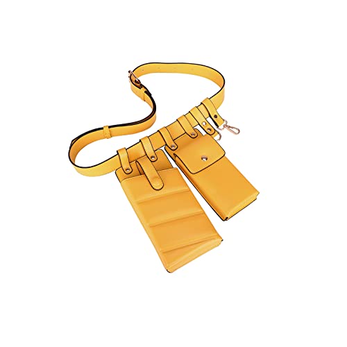 jonam Gürteltasche Frauen Gürteltasche Mode Leder Gürtel Tasche Crossbody Brusttasche Taille Tasche Handytasche Schulterband Tasche(Color:Yellow) von jonam