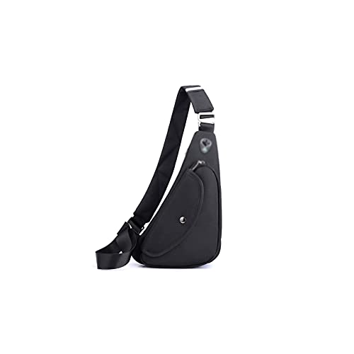 jonam Gürteltasche Kleine Anti Diebstahl Brusttasche Mode Crossbody Taschen für Männer Mini Travel Sporttasche mit Kopfhörer(Color:Black) von jonam
